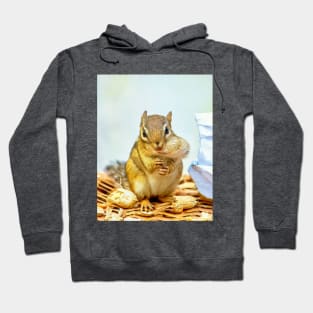 Chipmunk with a peanut stuffed in his fat cheek Hoodie